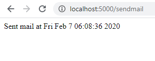 screenshot of LibraryHippo having sent mail locally